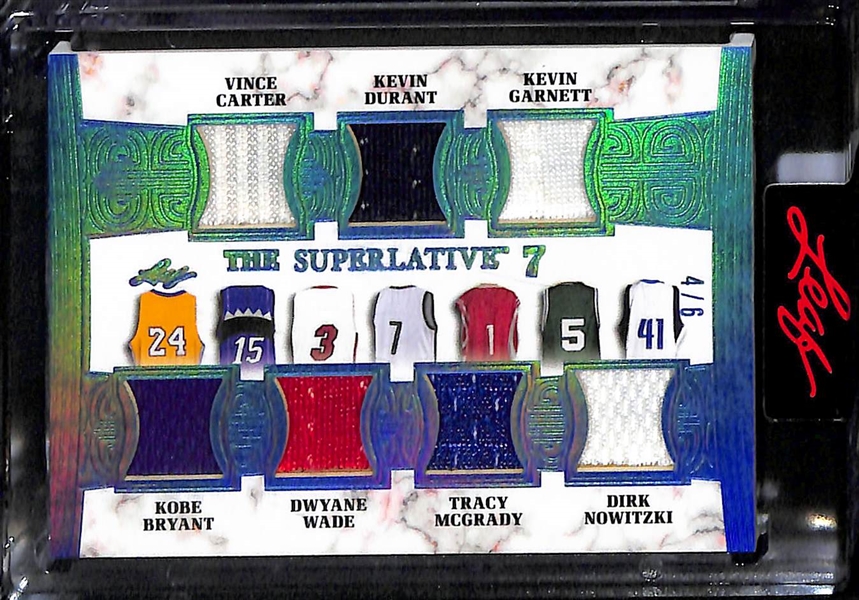 Lot of (3) 2023 Leaf Superlative Basketball Multi Player Patch Cards inc. Duncan/Bryant/Bird/Johnson Quad (#/9), +